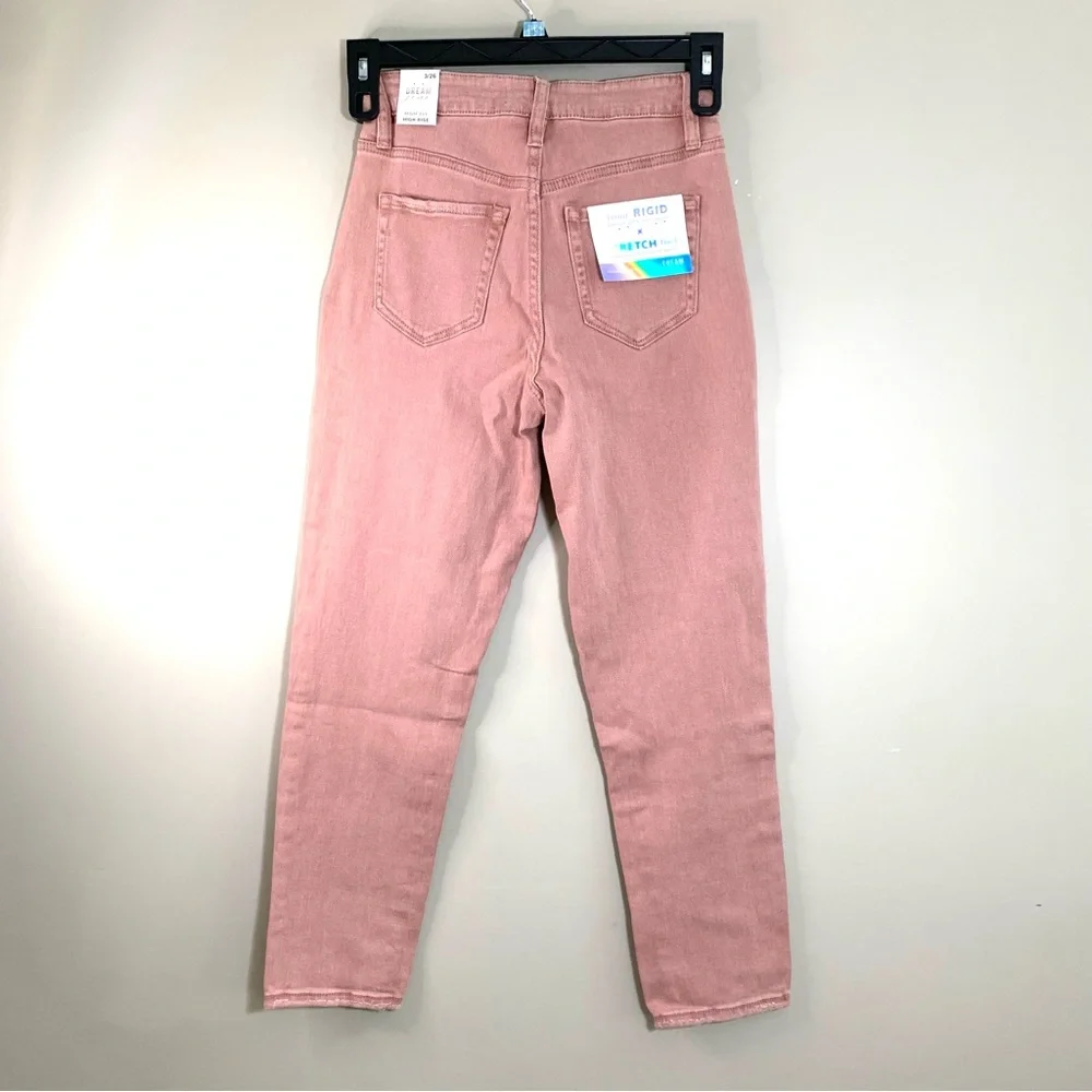 YMI Hybrid Dream Fit High Rise Mom Jeans Mauve Pink Distressed NWT Sz 3/26 Y2K